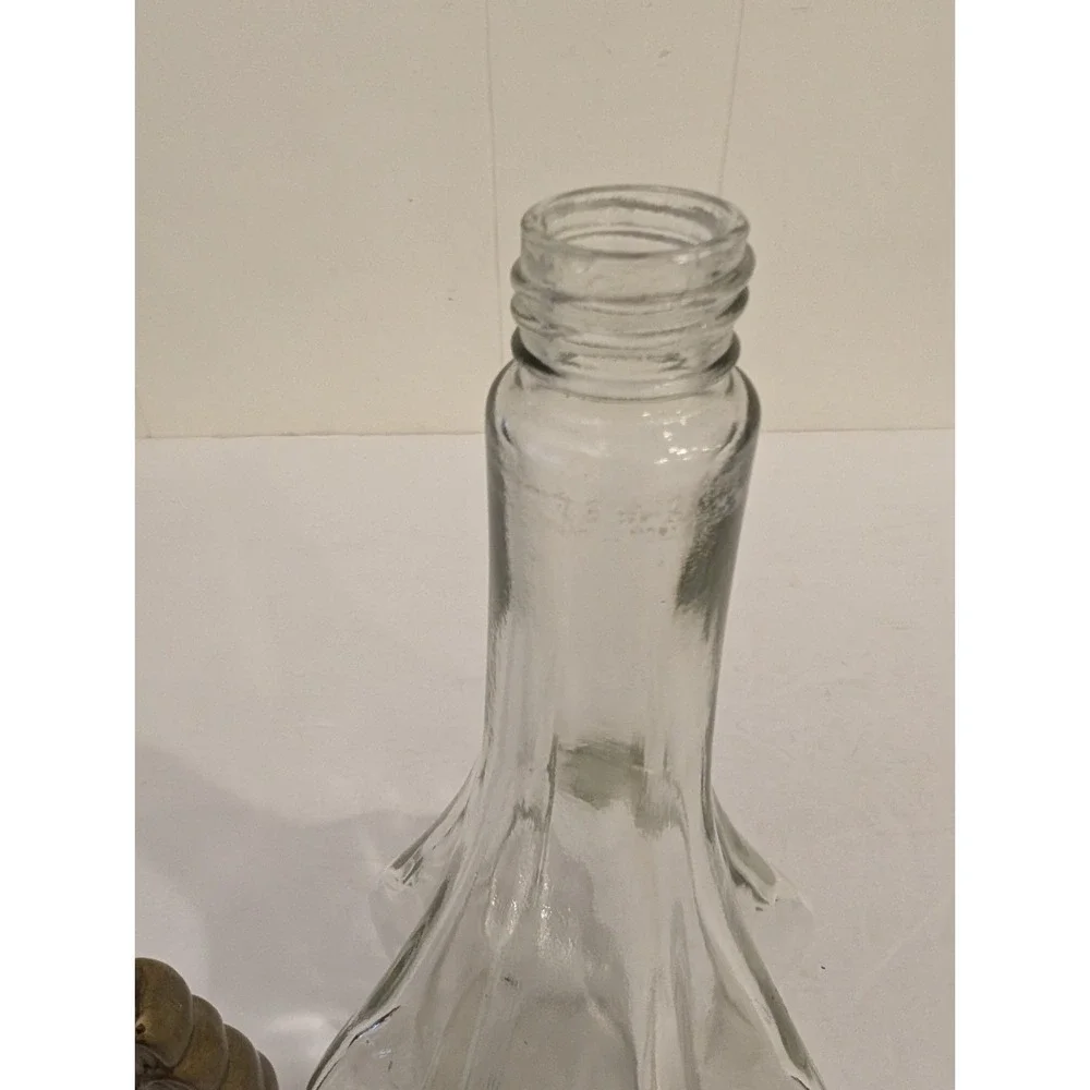 Vintage Old Forester Bourbon Bottle 1950's & VTG MCM Art Deco Glass Genie Bottle
